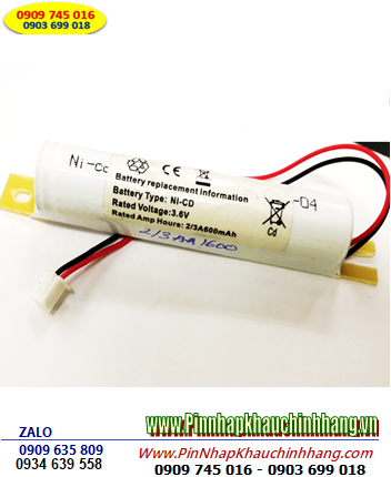 Pin sạc 3.6v-2/3A1600mAh, Pin sạc công nghiệp 3.6v-2/3A1600mAh, Pin sạc NiMh 3.6v-2/3A1600mAh